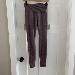 Lululemon Always on High-Rise Tight 28" Flocked Frosted Mulberry Floral Purple 4